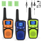 Rechargeable Long Range Walkie Talkies – 3 Pack