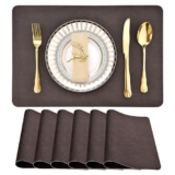 Set of 6 Waterproof Leather Placemats