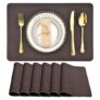 Set of 6 Waterproof Leather Placemats