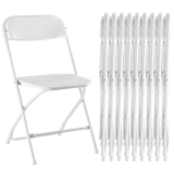 Sweetcrispy 10 Pack Plastic Folding Chairs