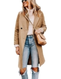 Tanming Women’s Wool-Blend Double-Breasted Trench Coat