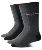 Tommy Hilfiger Men’s Comfort Stretch Crew Socks 4-Pack Black/Grey