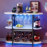 VASAGLE Bar Cabinet with LED & Power Outlets