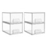 4 Pack Clear Stackable Storage Drawers