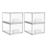 Clear Stackable Storage Drawers 4 Pack