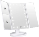 WEILY Tri-Fold Makeup Vanity Mirror with LED Lights
