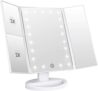 WEILY Tri-Fold Makeup Vanity Mirror with LED Lights