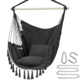 Y STOP Macrame Hammock Chair with Cushions 