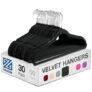 Zober 30 Pack Black Velvet Non-Slip Hangers